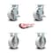Service Caster 6 Inch Semi Steel Caster Set with Roller Bearings 2 Brake 2 Rigid SCC-30CS620-SSR-TLB-2-R620-2 - alternate 2